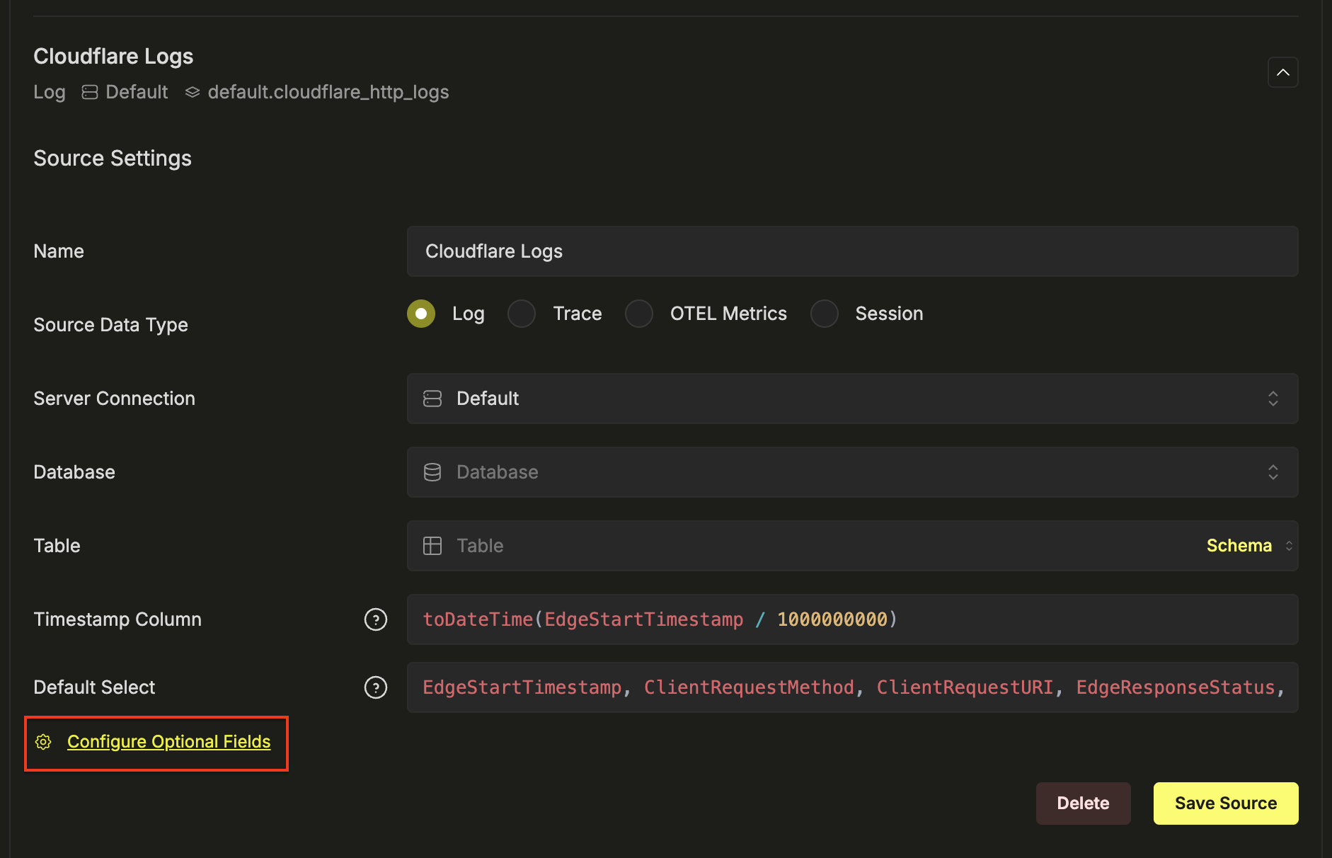 Необязательная настройка